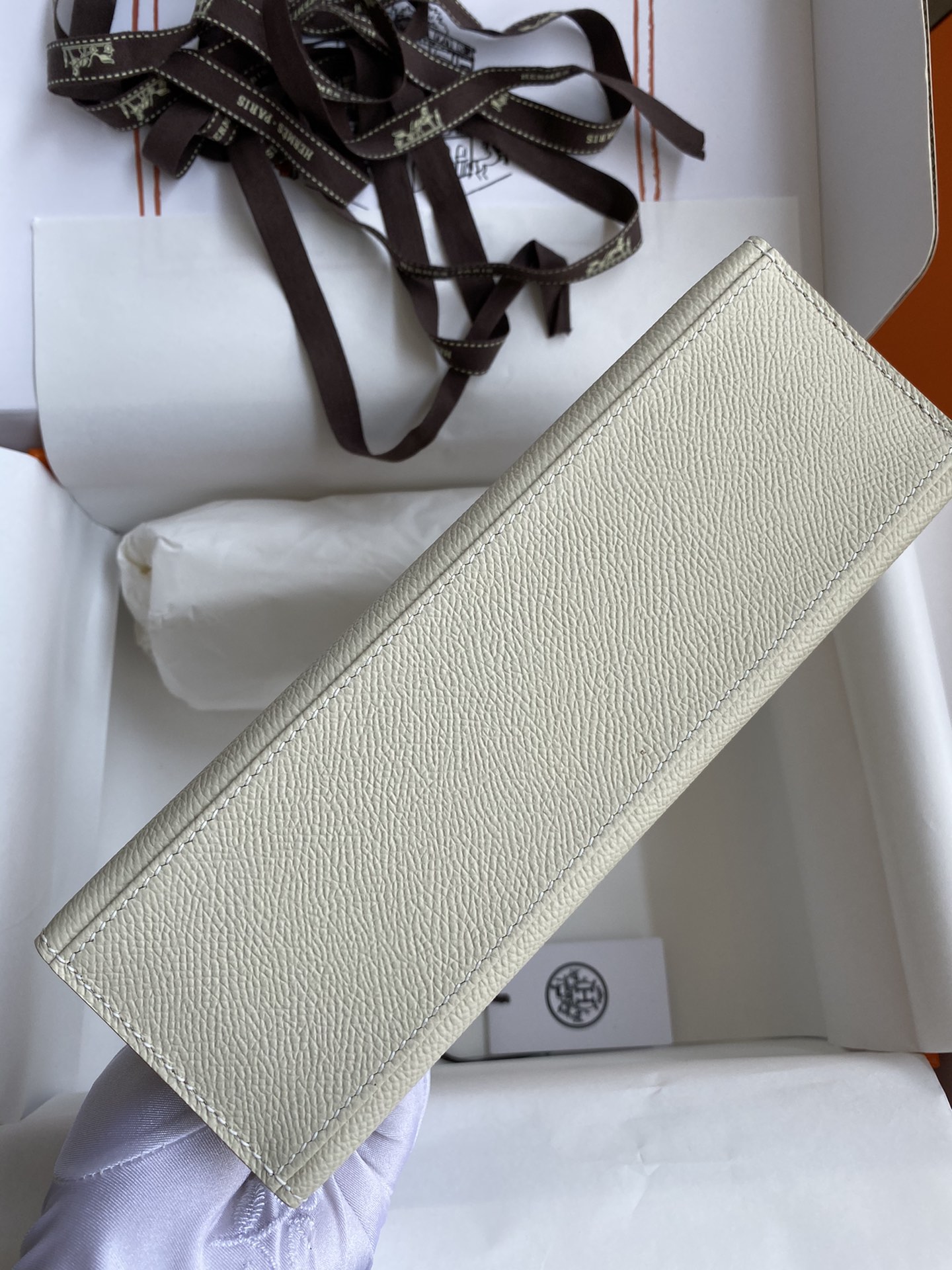 Hermes Mini Kelly Pochette 22cm Bag In White Epsom Leather